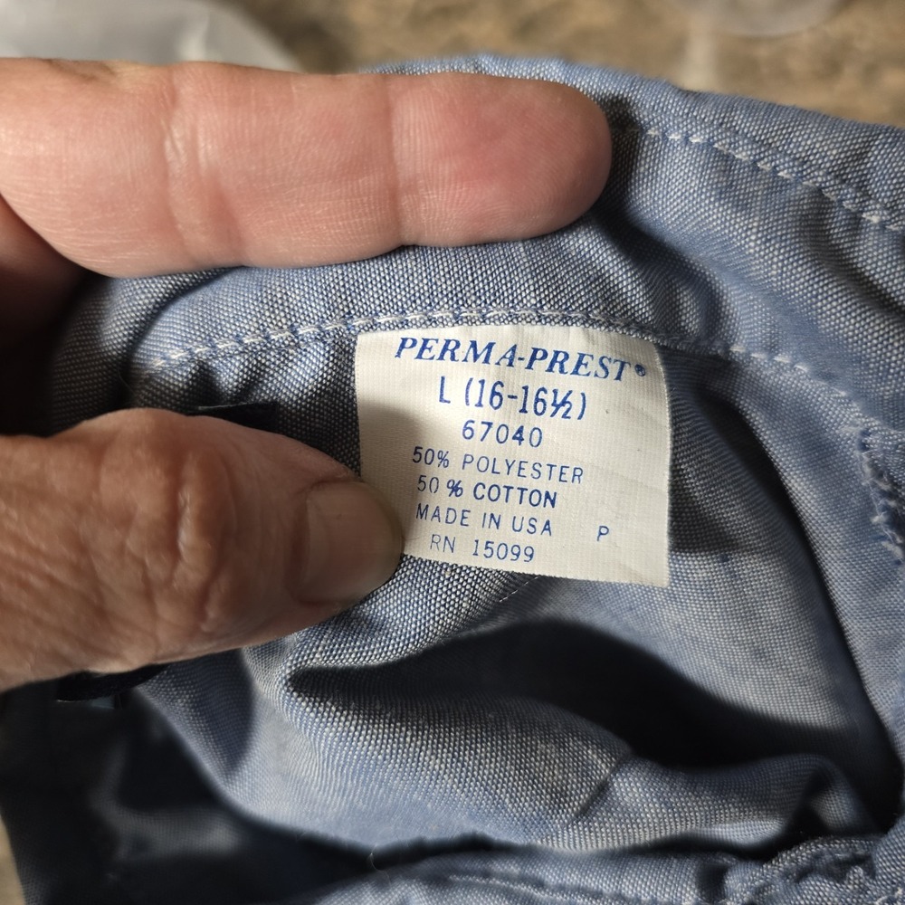 Sears‎ Fieldmaster Chambray Work Shirt Vintage Hand Painted Horse Size Large - Picture 4 of 9